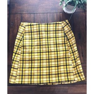 Urban Outfitters yellow plaid skirt